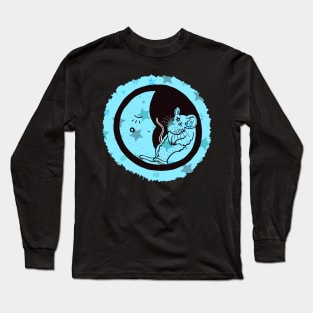 Cute Magical Moon Rat With Stars Long Sleeve T-Shirt